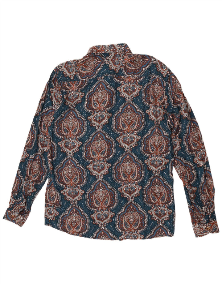 Camisa masculina Over/D 2XL azul paisley viscose