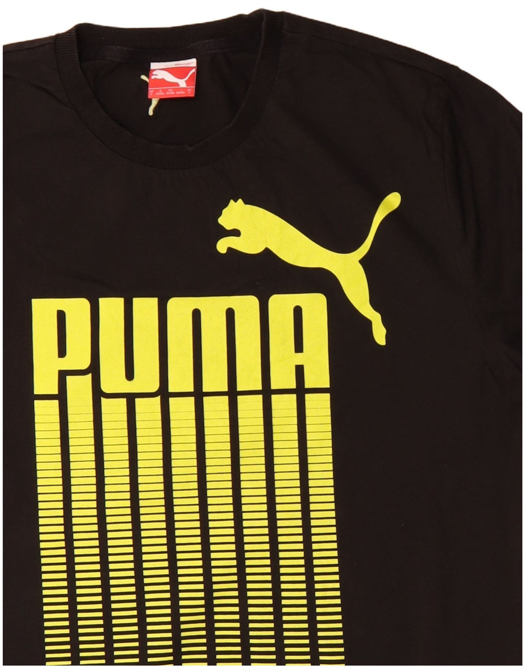 Puma Mens Graphic T-Shirt Top Grande Algodão Preto