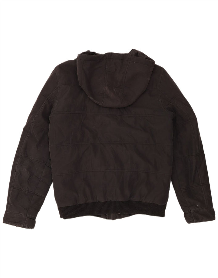 Jaqueta masculina acolchoada com capuz JACK & JONES Reino Unido 38 poliéster preto médio