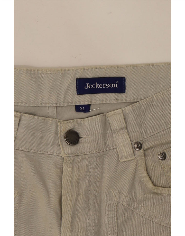 JECKERSON Mens Straight Casual Trousers W31 L33 Beige Cotton Vintage Jeckerson and Second-Hand Jeckerson from Messina Hembry 