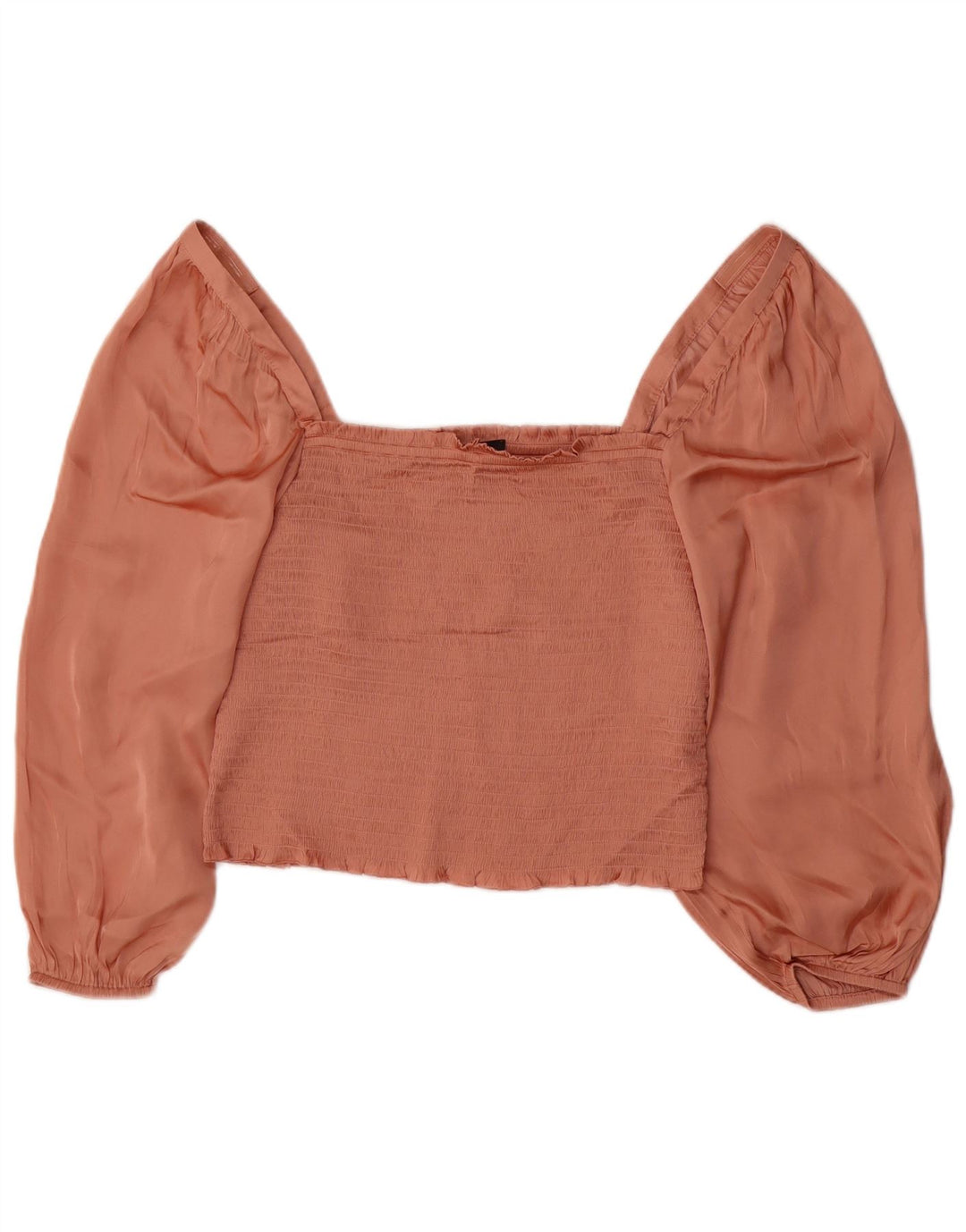 Blusa feminina de manga comprida J. Crew Top Reino Unido 14 grande poliéster rosa