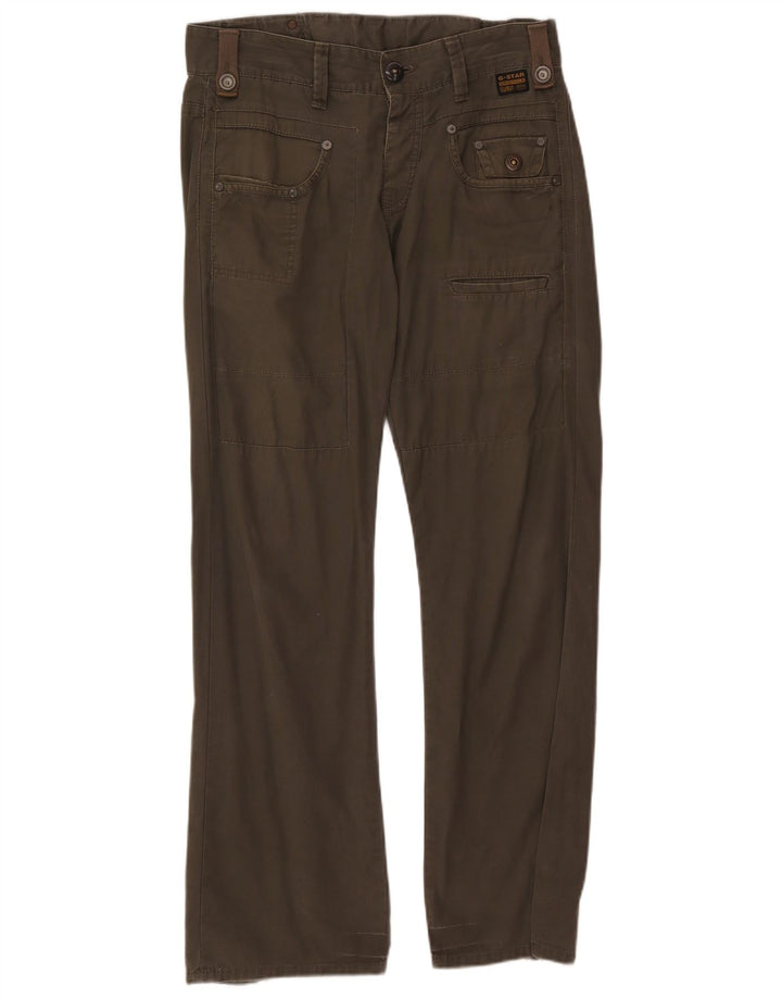 Calça cargo feminina G-STAR 3301 reta W33 L32 algodão cáqui