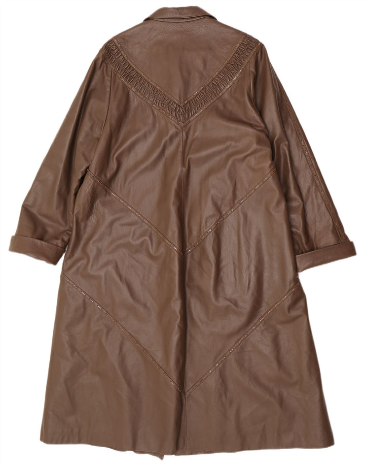 Casaco de couro feminino Your Sixth Sense UK 16 grande marrom