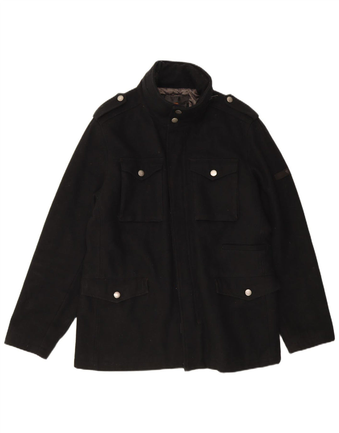Jaqueta utilitária masculina Ben Sherman UK 40 grande lã preta
