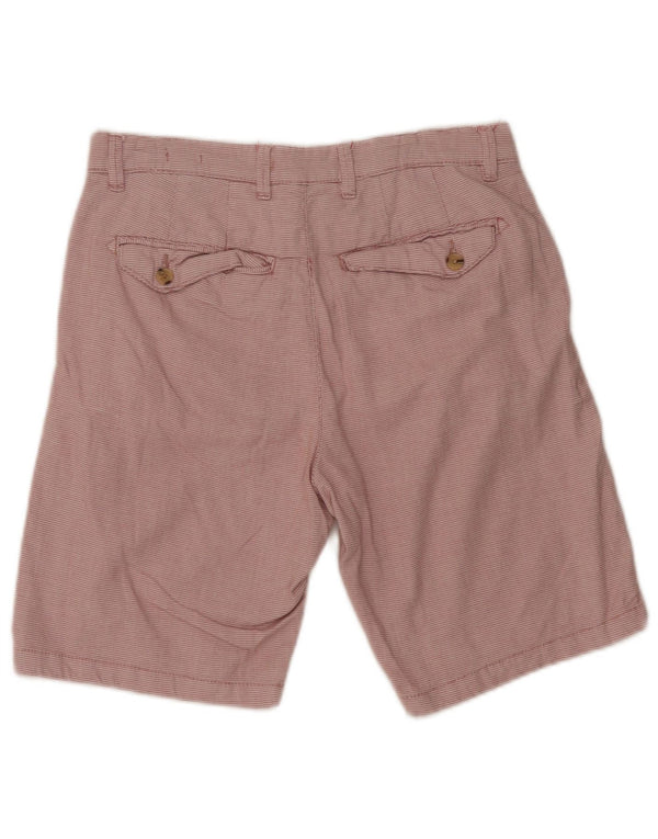 Zara Mens Chino Shorts EU 38 Pequeno W30 Algodão Geométrico Vermelho
