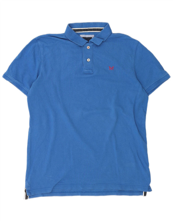 Camisa polo masculina Crew Clothing grande algodão azul