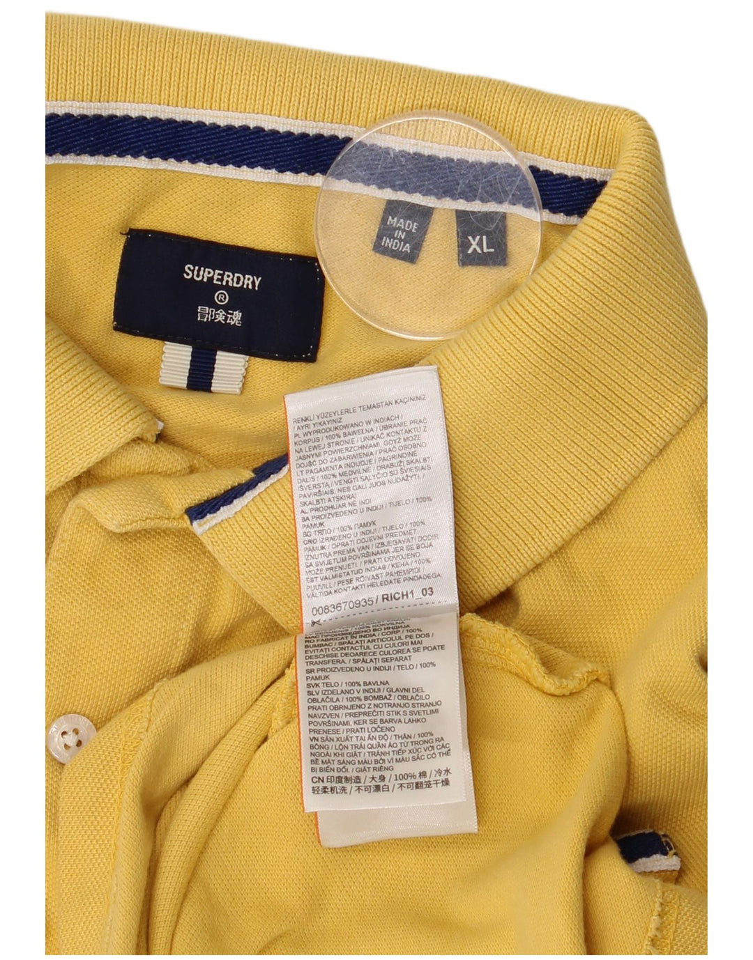 Camisa polo masculina Superdry XL algodão amarelo