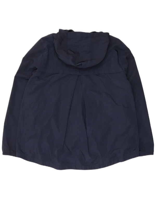 Jaqueta de chuva feminina com capuz Tommy Hilfiger Reino Unido 16 grande poliéster azul marinho