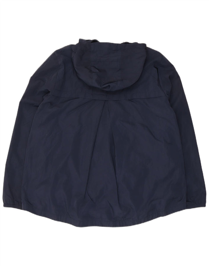 Jaqueta de chuva feminina com capuz Tommy Hilfiger Reino Unido 16 grande poliéster azul marinho