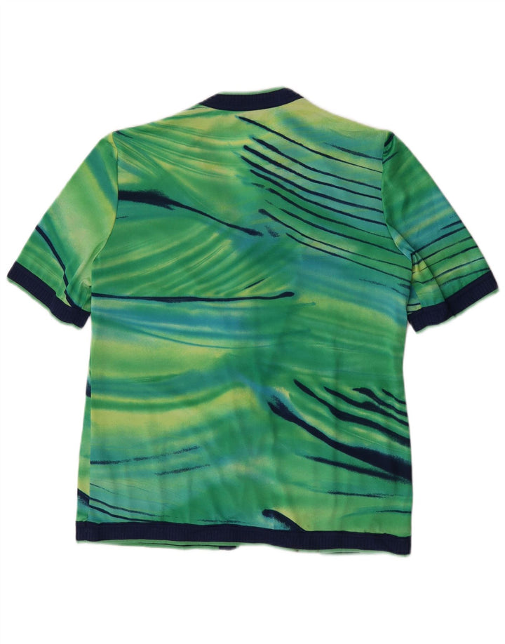 Cardigã feminino de manga curta Domina IT 44 verde médio tie-dye