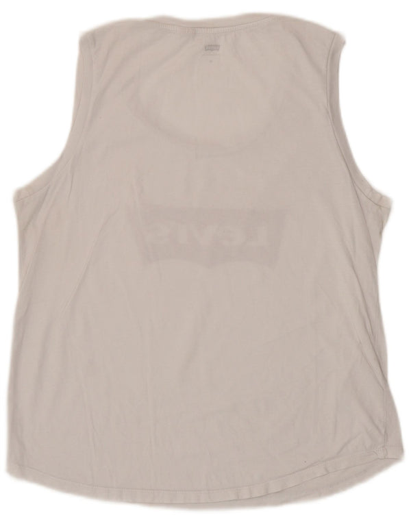 Top de colete gráfico feminino Levi's UK 12 médio branco