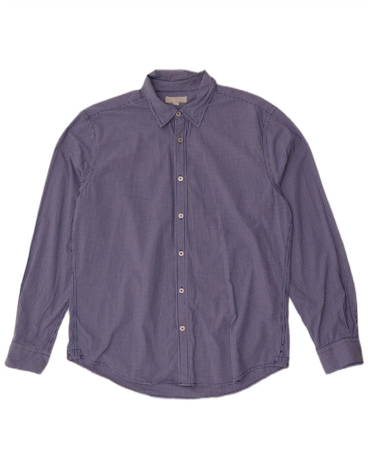 Camisa masculina Boden Slim Fit grande algodão guingão azul