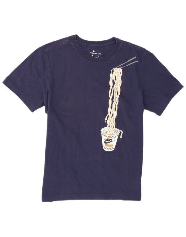 Camiseta gráfica masculina Nike grande algodão azul marinho