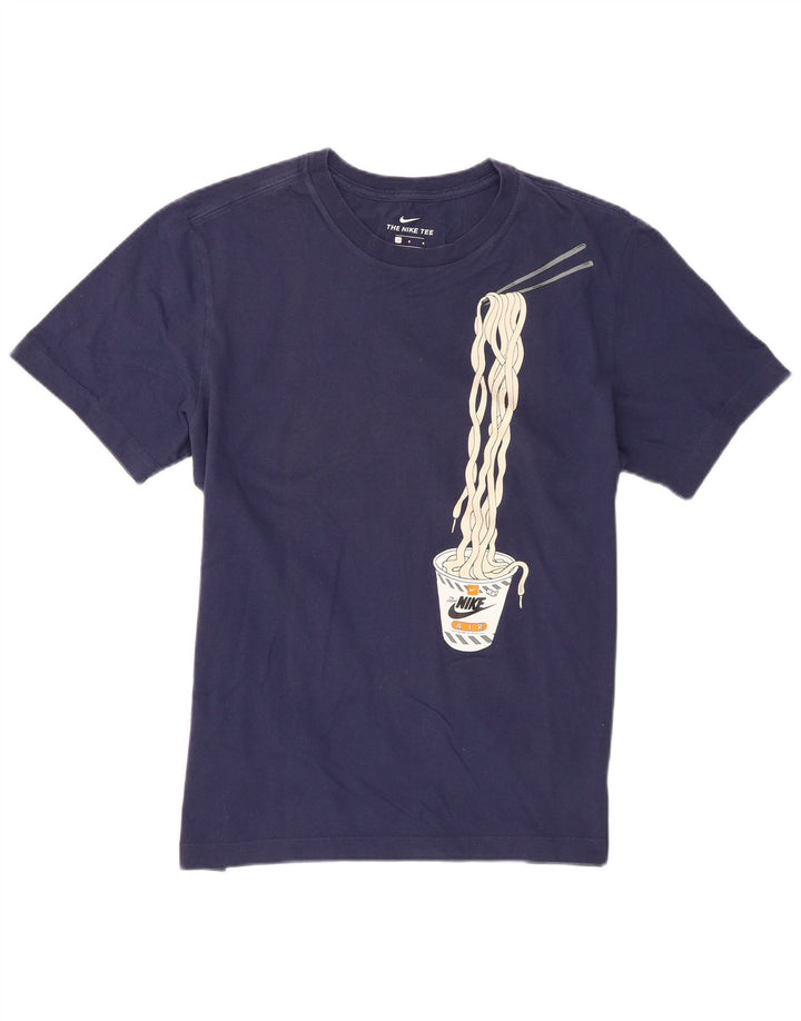 Camiseta gráfica masculina Nike grande algodão azul marinho