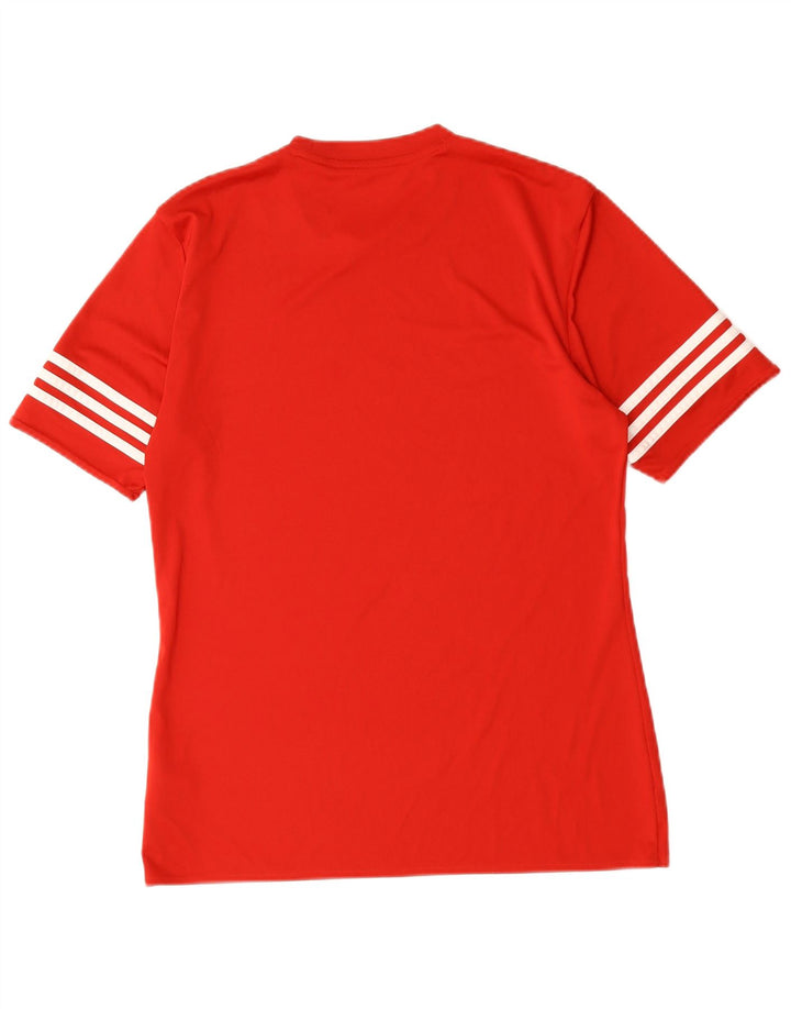 Adidas Mens Climalite Camiseta Top Médio Poliéster Vermelho