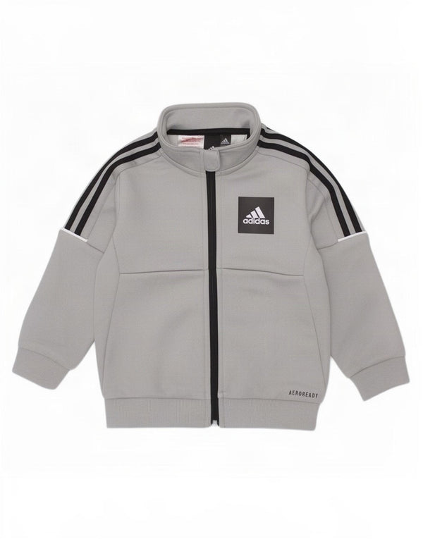 Casaco de treino Adidas Aeroready para bebé menino 18-24 meses cinzento poliéster