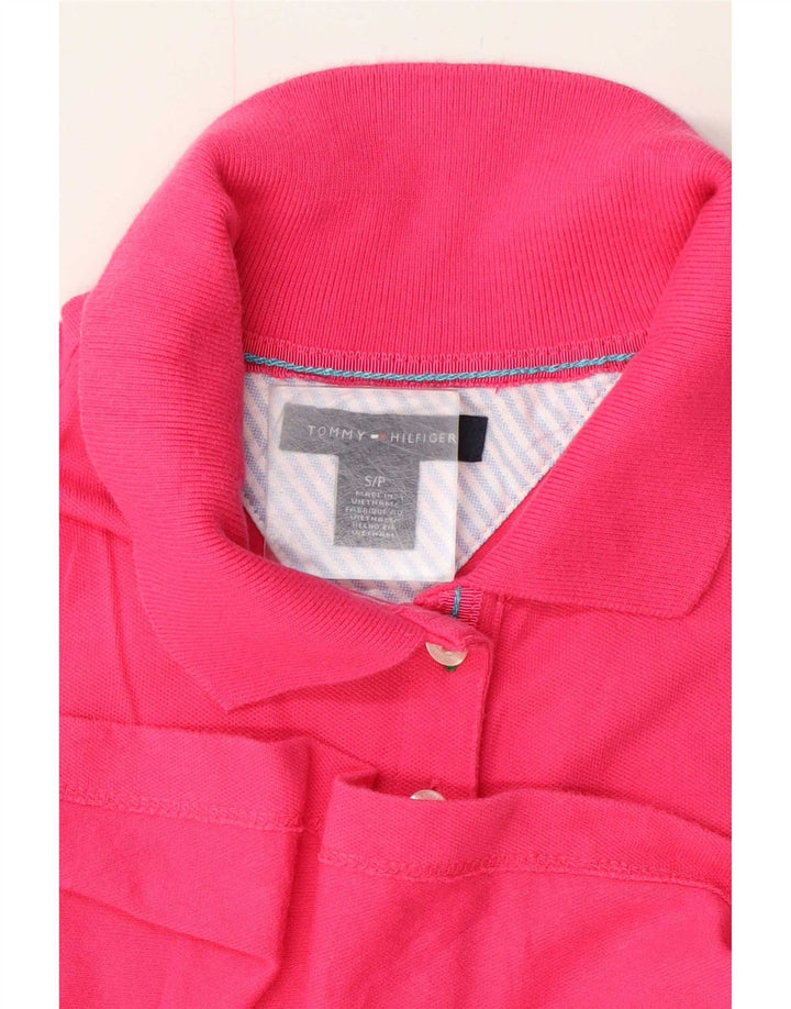 Camisa polo feminina Tommy Hilfiger UK 10 pequena rosa