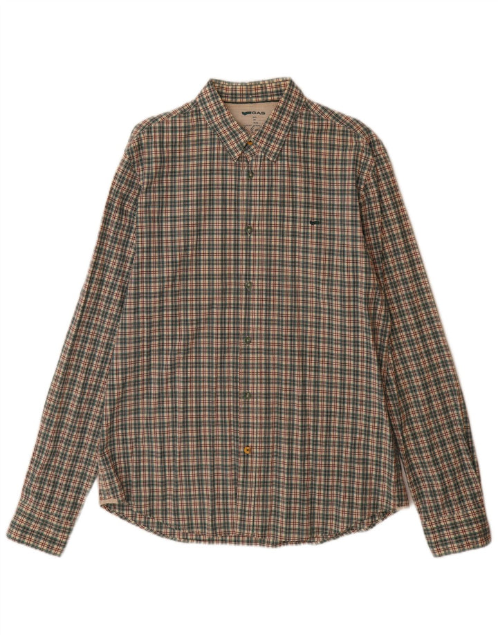 Camisa masculina GAS XL algodão xadrez multicolorido