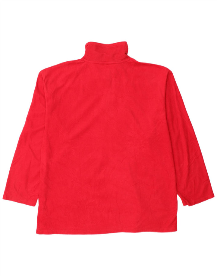 Suéter masculino de lã com zíper e gola CHAPS grande poliéster vermelho