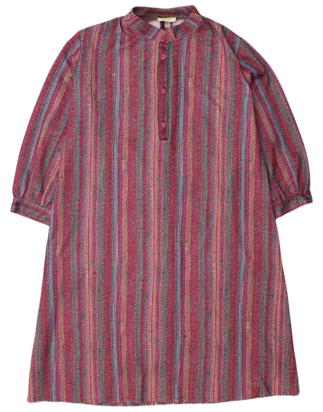 Vestido básico feminino VINTAGE UK 26 4XL poliéster listrado cor de vinho