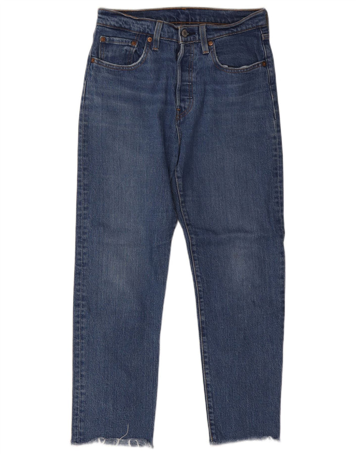 Calça jeans feminina Levi's 501 Straight W27 L26 azul algodão