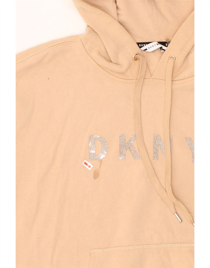 DKNY Mens Graphic Hoodie Jumper 2XL Beige Cotton Vintage Dkny and Second-Hand Dkny from Messina Hembry 