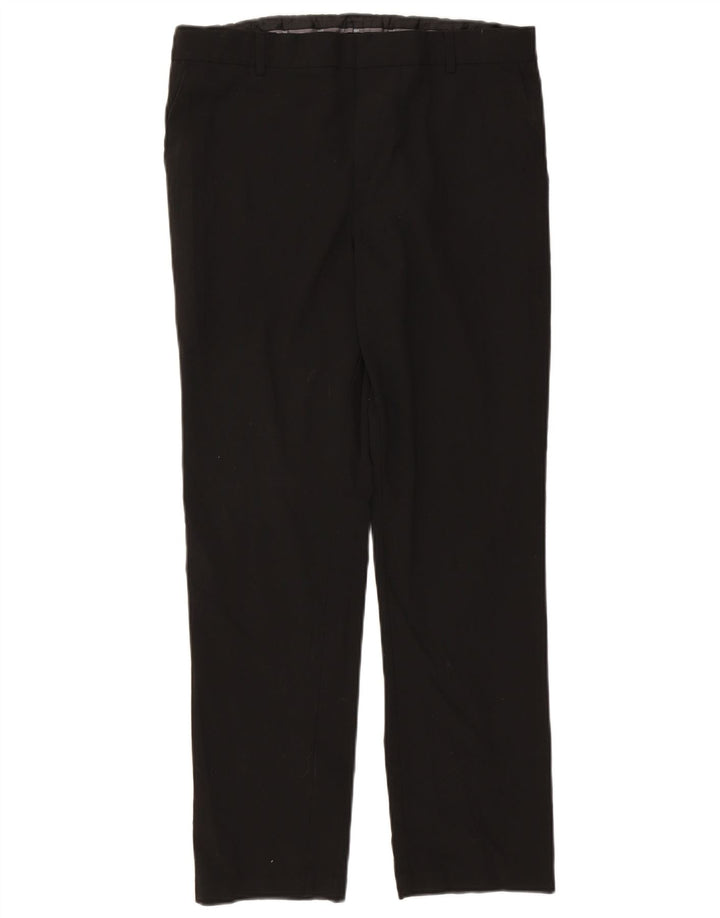 Calça masculina de terno reto Marks & Spencer W34 L29 preta