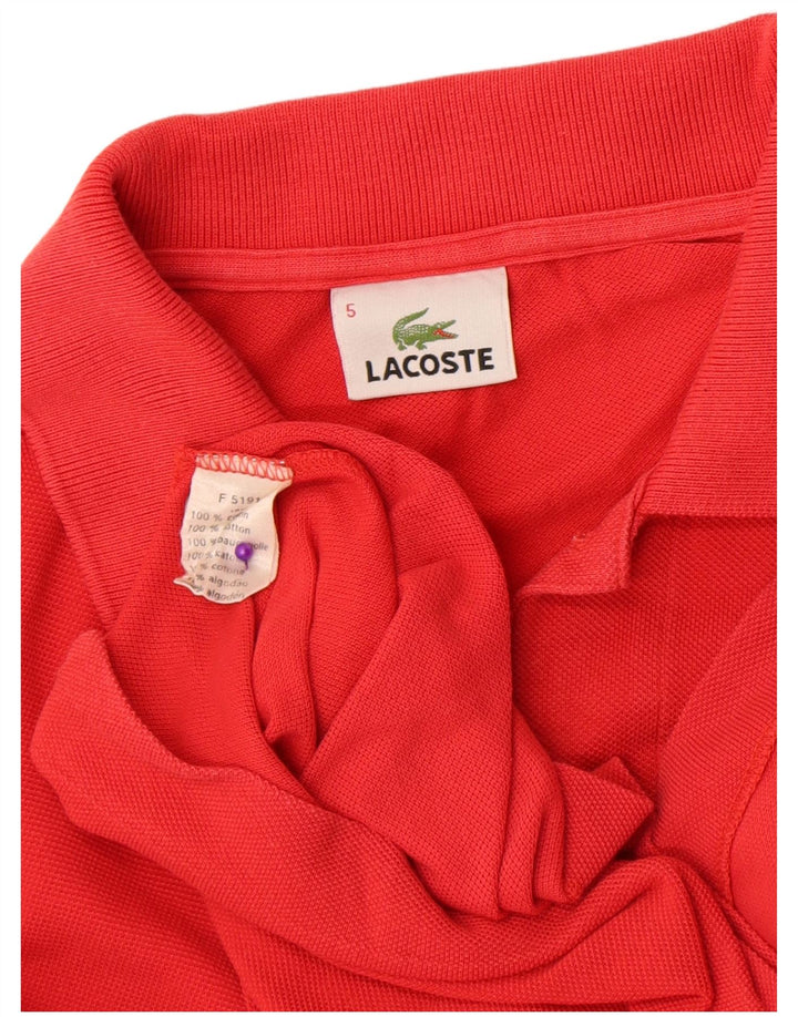 Camisa polo masculina Lacoste tamanho 5 grande algodão vermelho