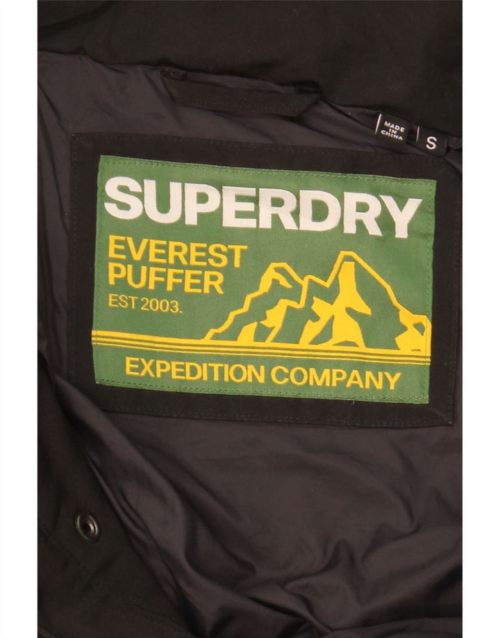 Jaqueta masculina acolchoada com capuz SUPERDRY UK 36 poliéster preto pequeno