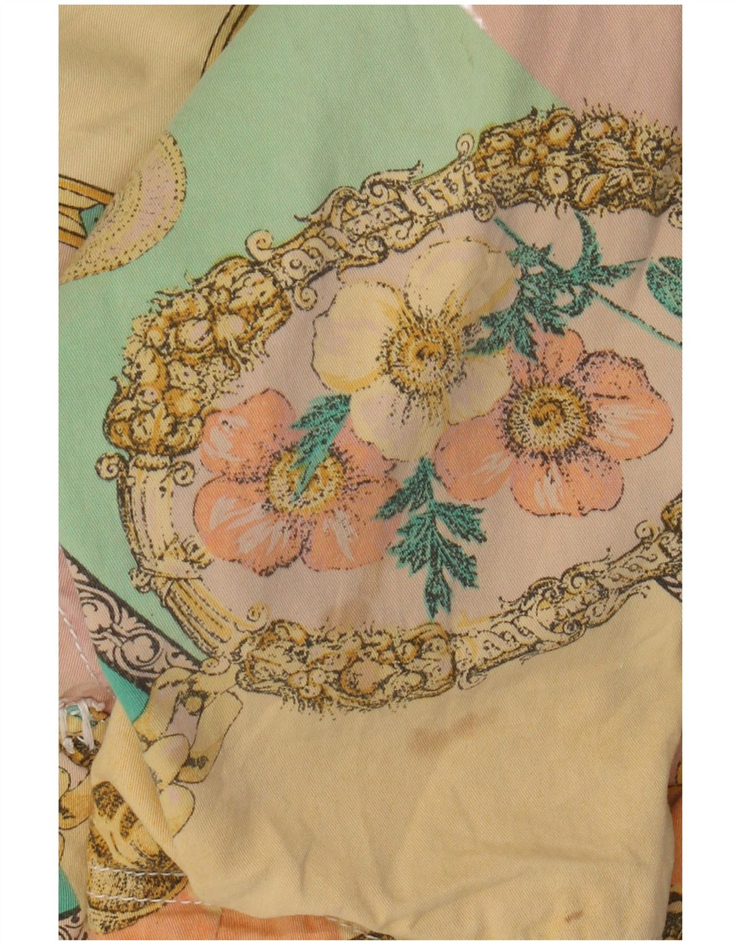 Jaqueta bomber vintage feminina UK 12 algodão floral multicolorido médio