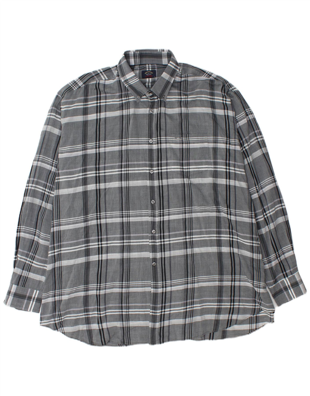Camisa masculina Paul & Shark 2XL algodão xadrez cinza