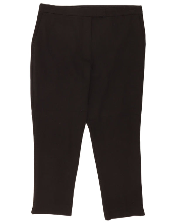 Calça feminina Marks & Spencer Slim Cropped Reino Unido 16 Grande W34 L24 Preta