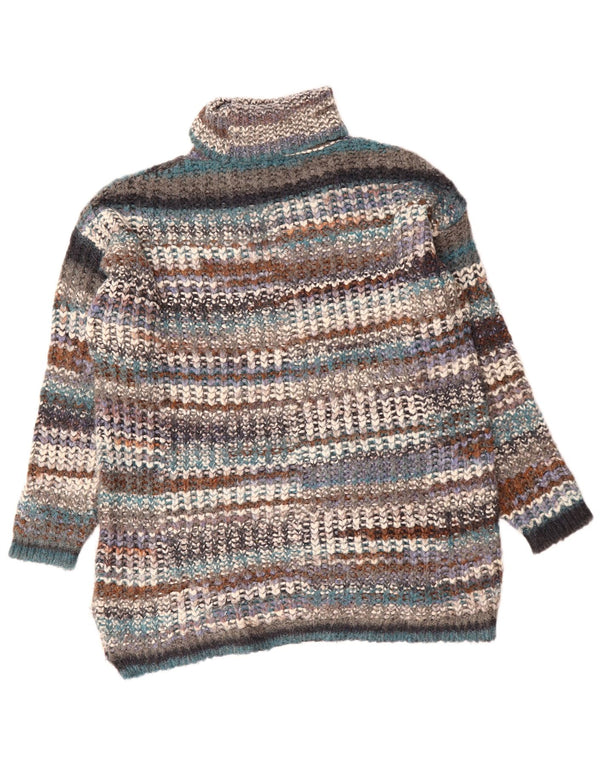 ZARA Suéter feminino com gola redonda e listrado médio multicolorido UK 14