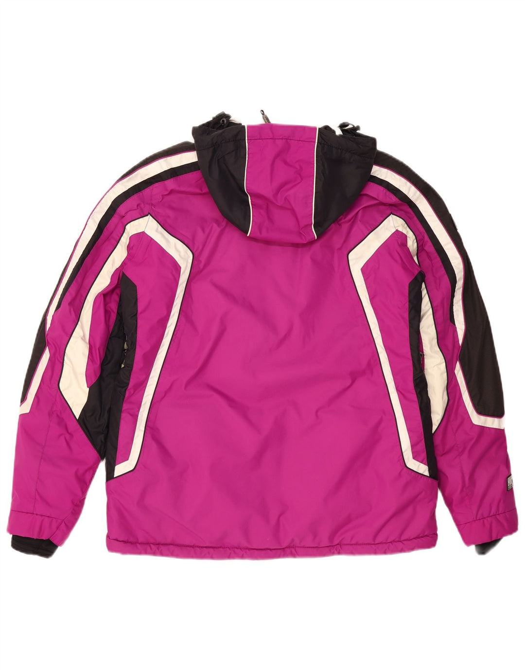 Jaqueta de esqui com capuz feminina Iguana EU 40 poliéster colorblock rosa médio