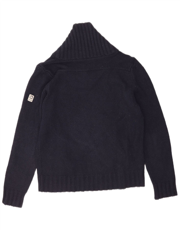 Suéter masculino Murphy & Nye com gola xale e viscose azul marinho médio