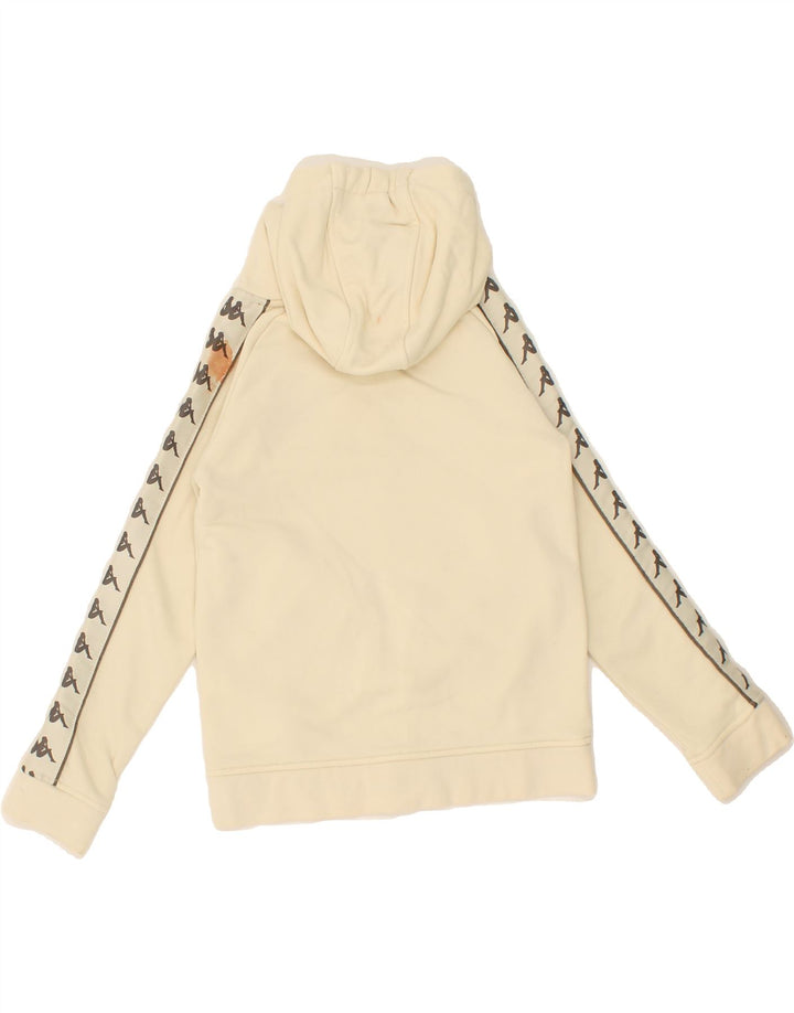 KAPPA Girls Zip Hoodie Sweater 7-8 Years Off White Cotton Vintage Kappa and Second-Hand Kappa from Messina Hembry 