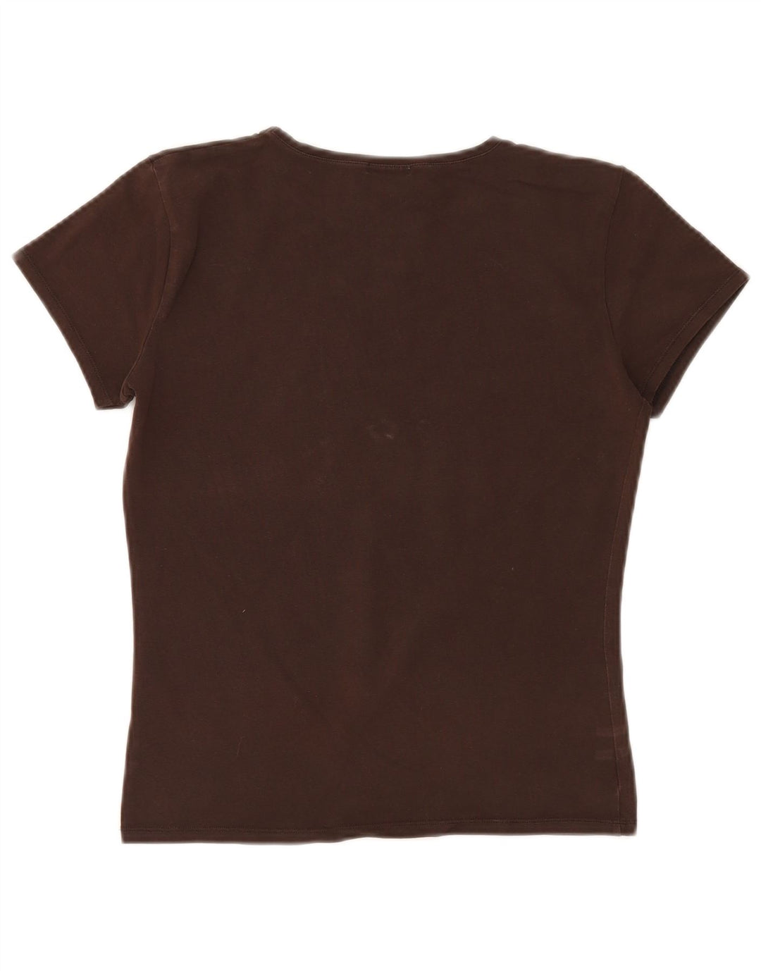 Camiseta feminina MASSIMO DUTTI UK 14 grande algodão marrom