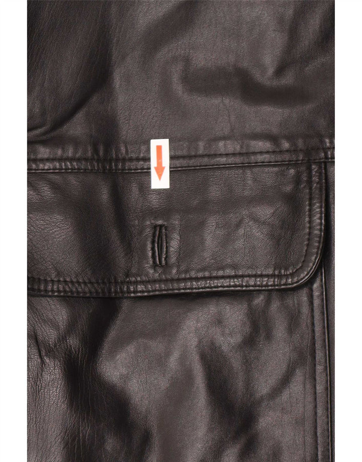 Jaqueta de couro masculina Fusaro IT 48 média preta