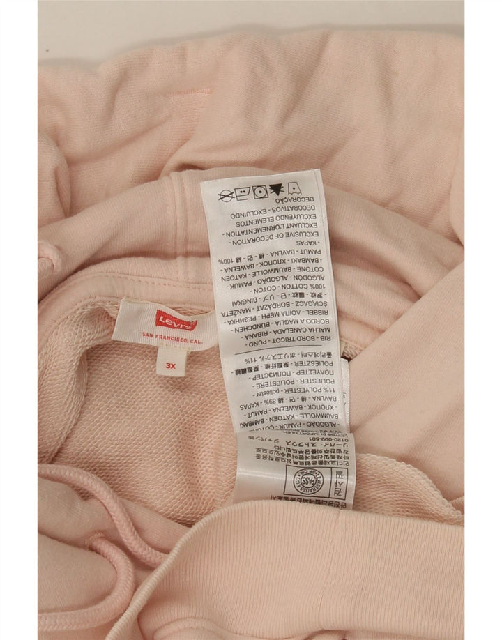 LEVI'S Womens Oversized Graphic Hoodie Jumper UK 22 3XL Pink Cotton Vintage Levi's and Second-Hand Levi's from Messina Hembry 