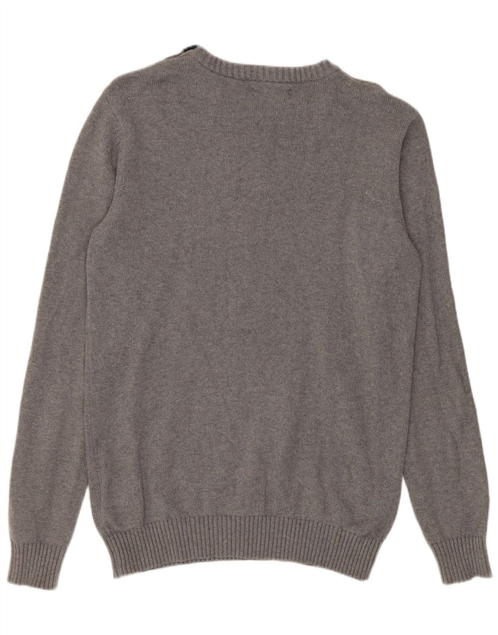 Suéter masculino Jack & Jones com gola canoa e algodão cinza pequeno
