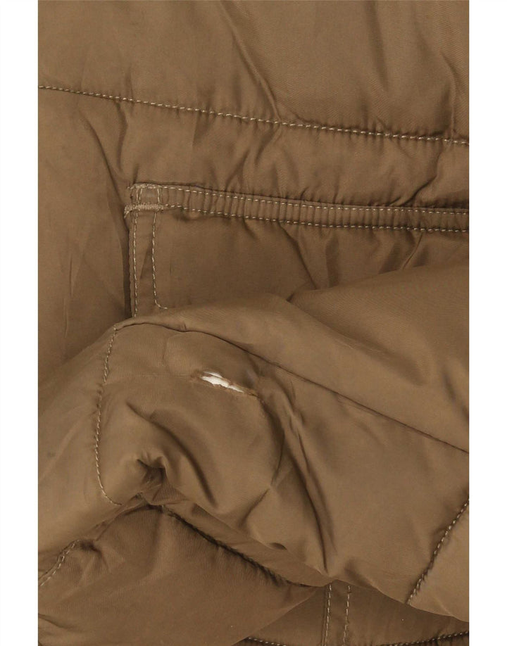 Jaqueta masculina acolchoada com capuz Lee UK 40 grande poliéster marrom