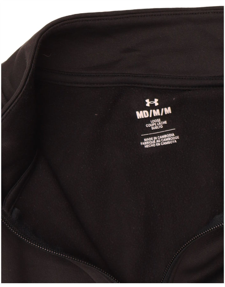 Moletom masculino Under Armour com zíper e gola alta poliéster preto médio