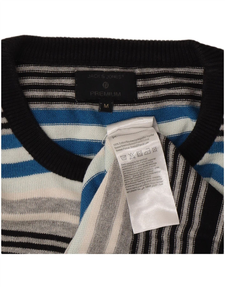 Suéter masculino Jack & Jones com gola redonda listrado médio multicolorido