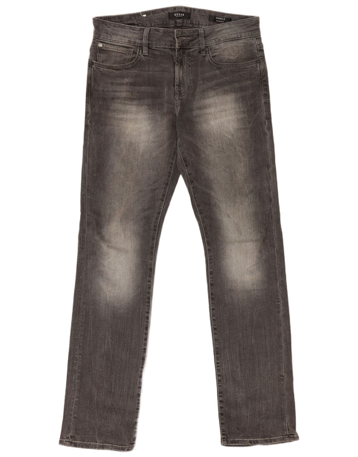 Guess Mens Angels Slim Jeans W30 L32 Cinza Algodão
