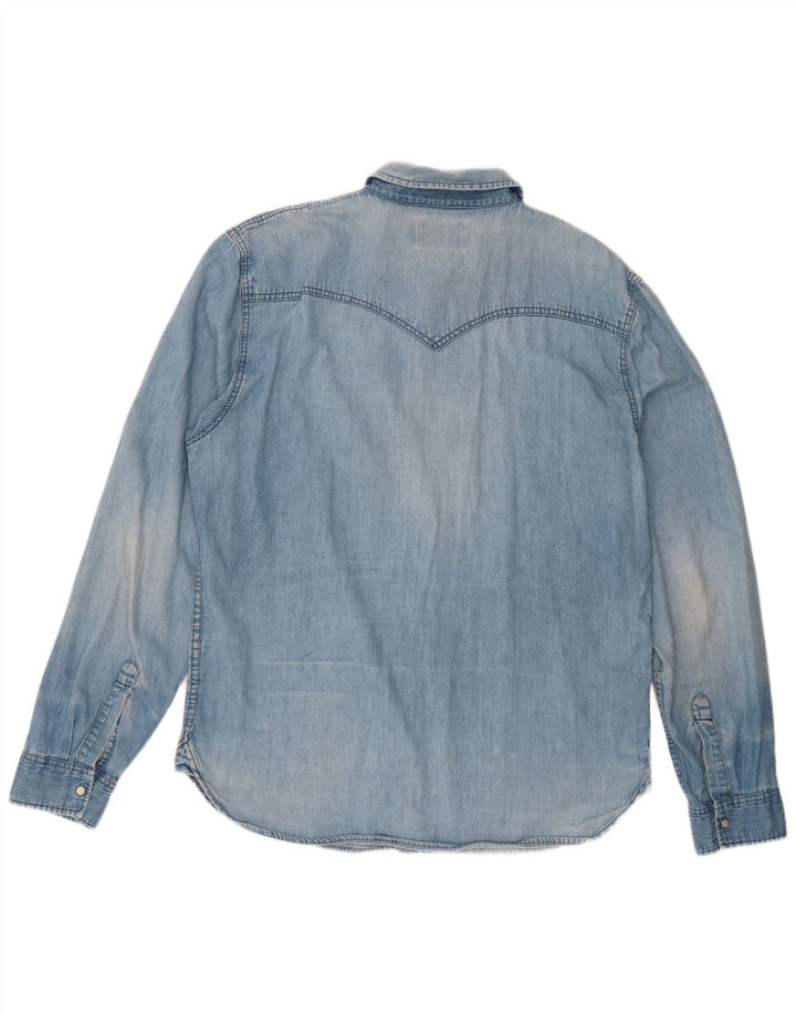 Camisa jeans masculina Levi's XL azul algodão