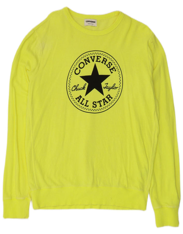 Converse Mens Chuck Taylor Graphic Moletom Jumper Médio Algodão Amarelo