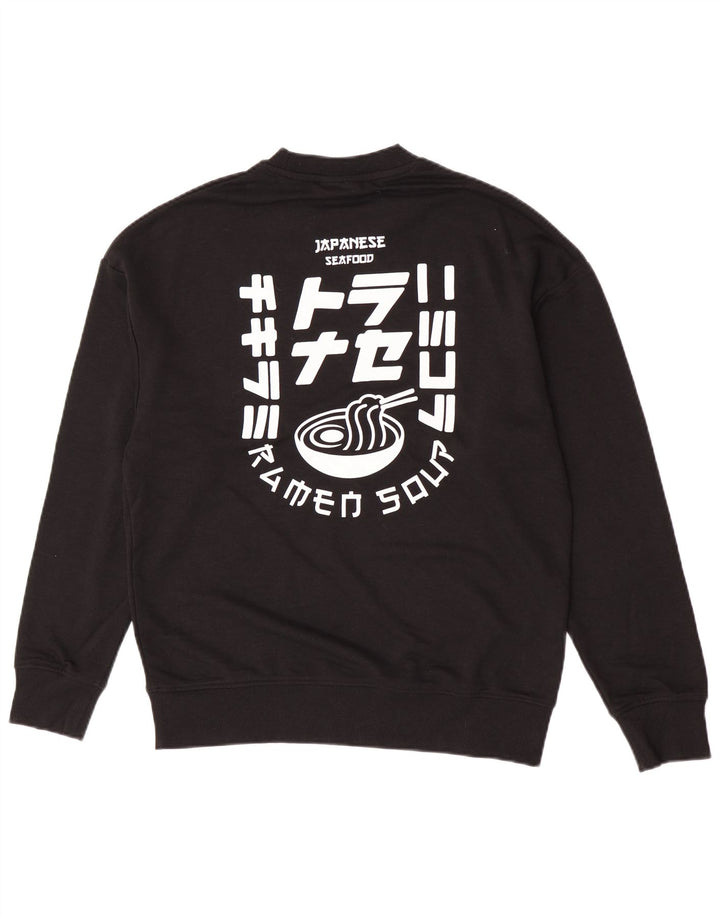 Jack & Jones moletom gráfico masculino jumper médio algodão preto