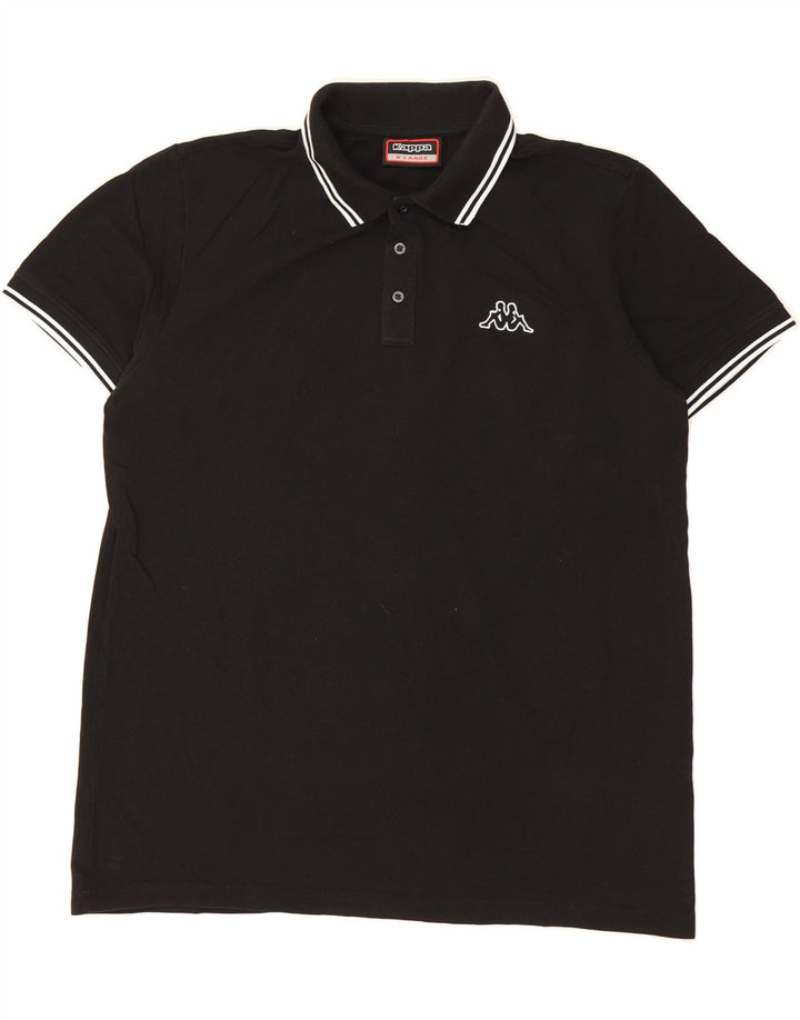 KAPPA Mens Polo Shirt XL Black Cotton Vintage Kappa and Second-Hand Kappa from Messina Hembry 