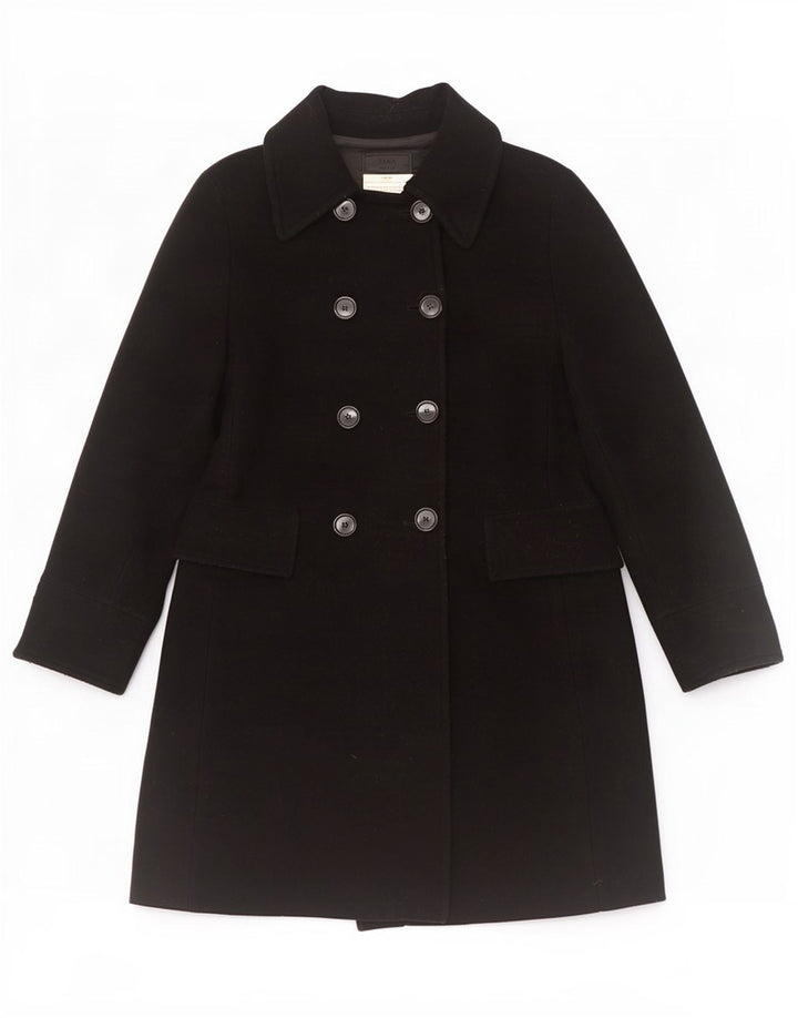 Casaco feminino Zara com peito duplo EU 40 lã preta média