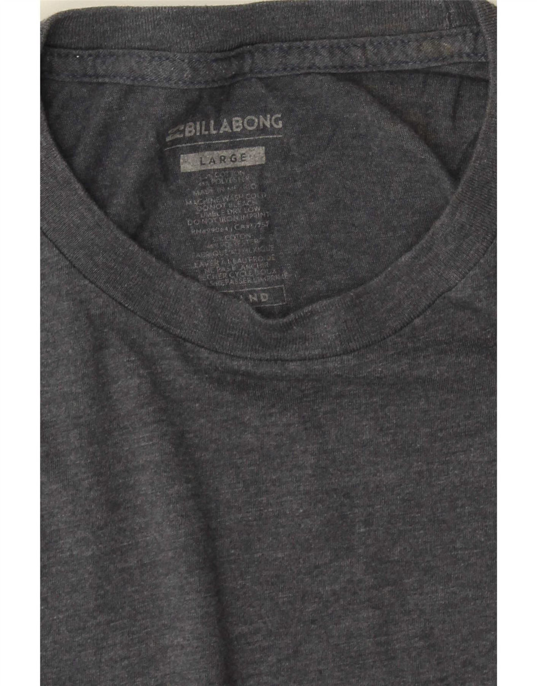 Camiseta masculina gráfica Billabong grande algodão manchado cinza